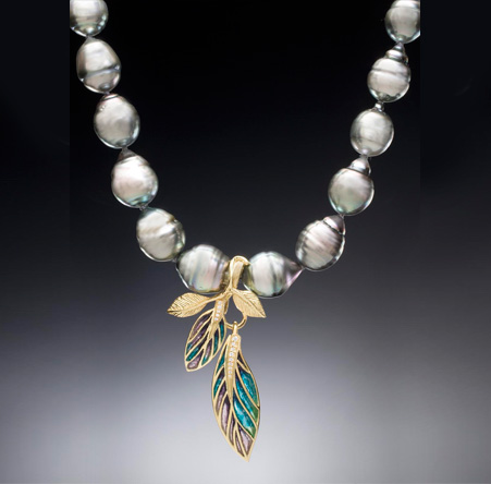 Clip-On Leaves South Sea baroque pearls